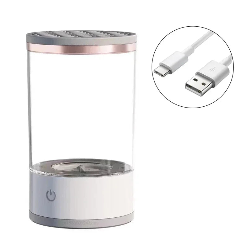Revolutionary USB Electric Makeup Brush Cleaner - 3 in 1 Drying Rack & Lazy Cleaning Tool for Effortless Brush Care