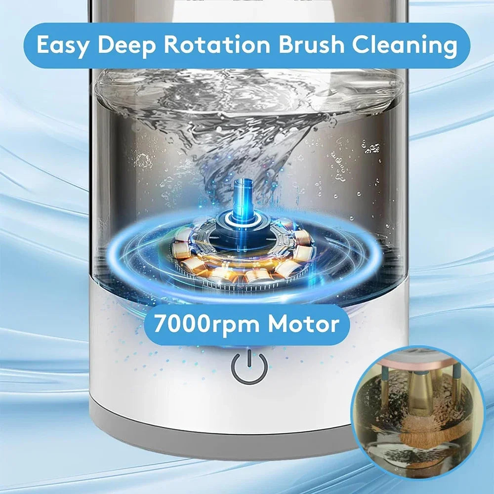Revolutionary USB Electric Makeup Brush Cleaner - 3 in 1 Drying Rack & Lazy Cleaning Tool for Effortless Brush Care